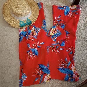 Forever 21 Floral Jumpsuit with Cutout Side Details